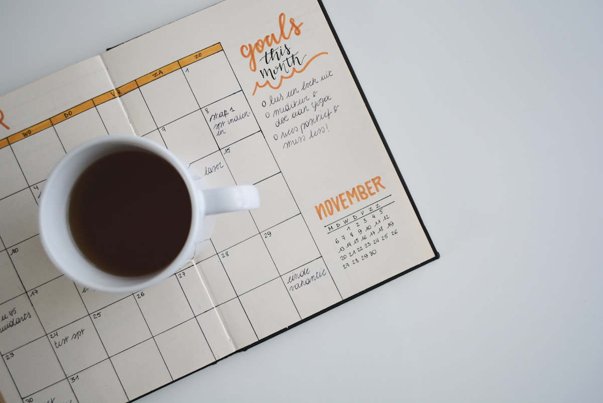 Content calendar showing scheduled posts across multiple social media platforms